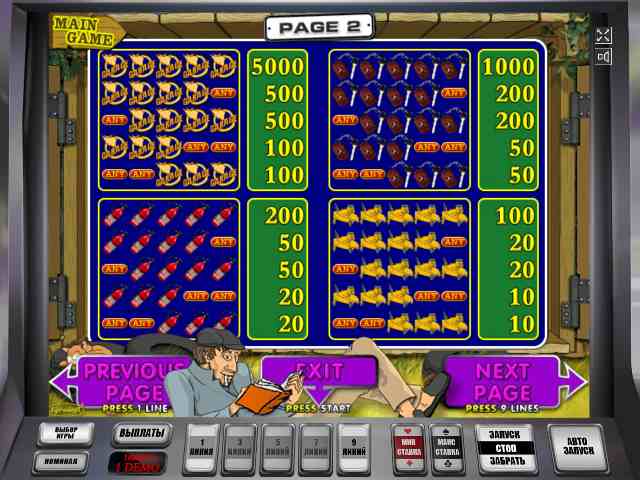 Таблица выплат в слоте Гараж Символы в автомате Garage